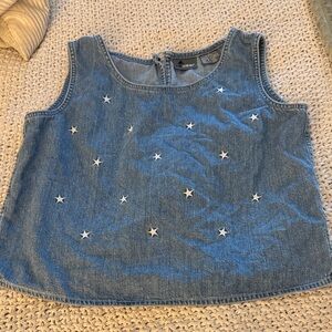 Lizwear 100% cotton Women's Denim Star-Embellished Tank
